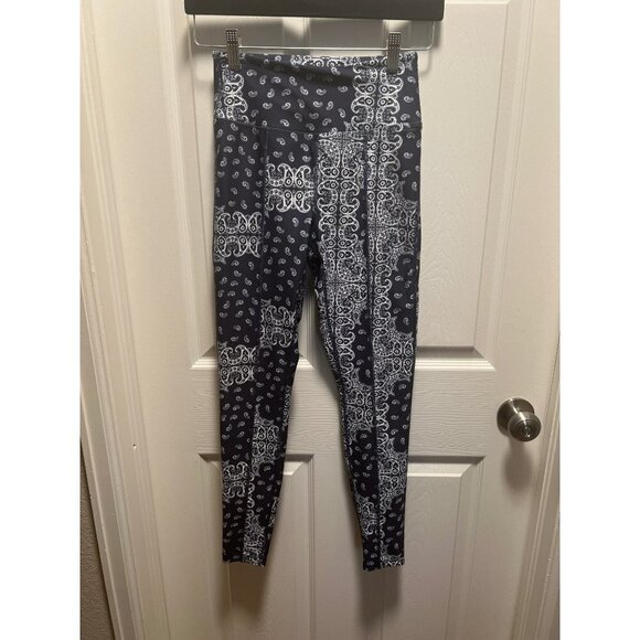 Year of Ours‎ | Blue White Bandana Print Leggings Sz S - Picture 1 of 7